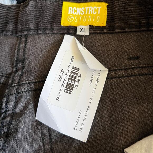 RCNSTRCT Reworked Corduroy Mini Skirt Camo Upcycled‎ Multi Tone Sz XL - Picture 3 of 5